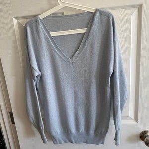 Jaeger 100% Cashmere Pale Blue V-Neck Sweater